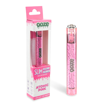 OOZE SLIM CLEAR SERIES 400mAH BATTERY - ATOMIC PINK -