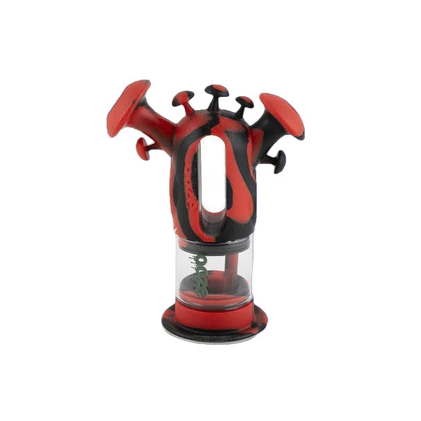 OOZE TRIP SILICONE GLASS WATER PIPE - RED BLACK - GLASSWARE
