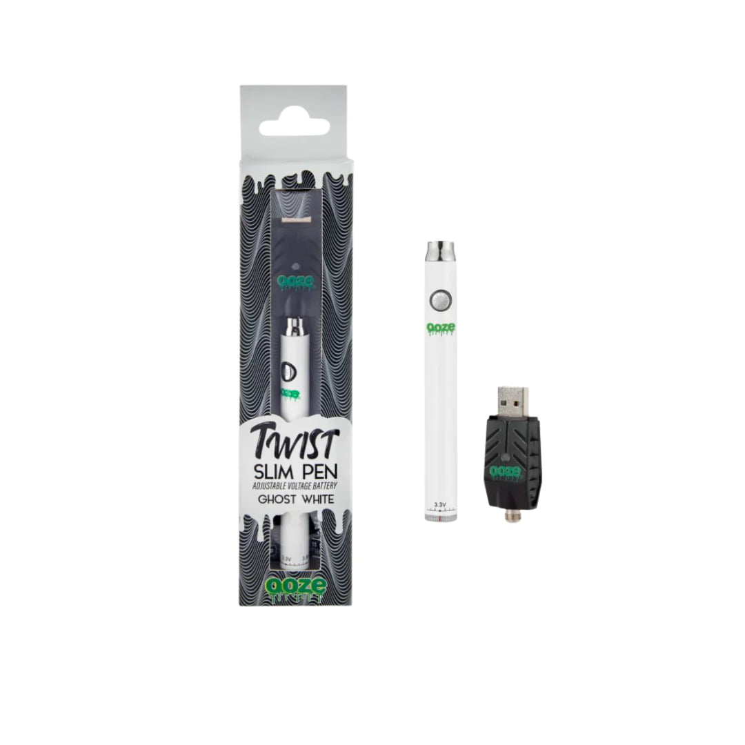 OOZE TWIST SLIM PEN BATTERY - GHOST WHITE - BATTERY
