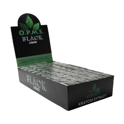 OPMS - BLACK LIQUID EXTRACT KRATOM SHOT 8.8ML / BOTTLE 50CT TRAY