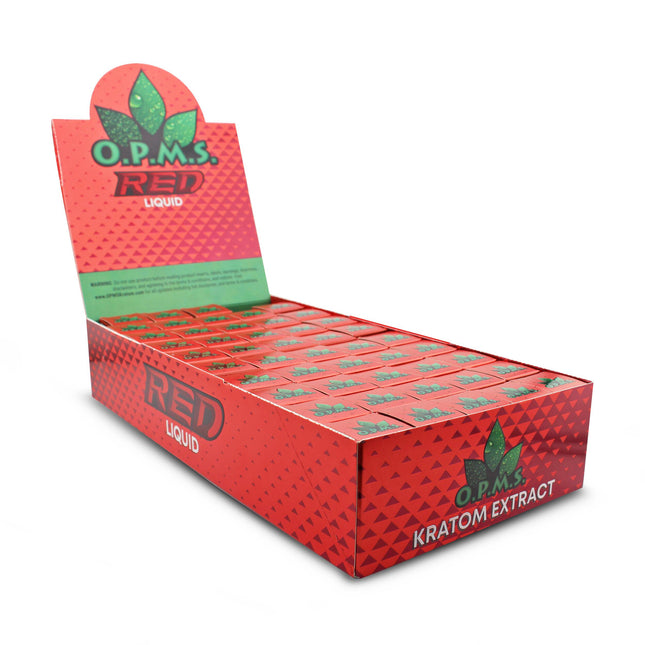 OPMS - RED LIQUID EXTRACT KRATOM SHOT 8.8ML / BOTTLE 50CT TRAY