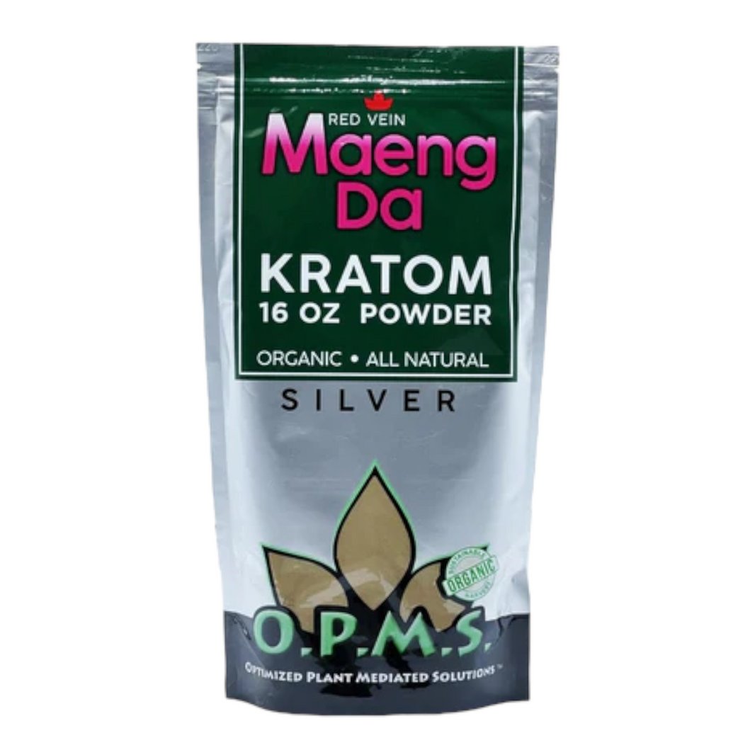 OPMS SILVER KRATOM POWDER 16OZ RED VEIN MAENG DA 650075994553