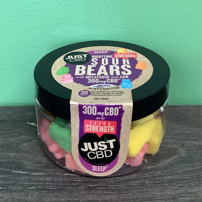 JUST CBD NIGHTTIME SOUR BEARS EXTRA STRENGTH WITH MELATONIN & CBN 300MG