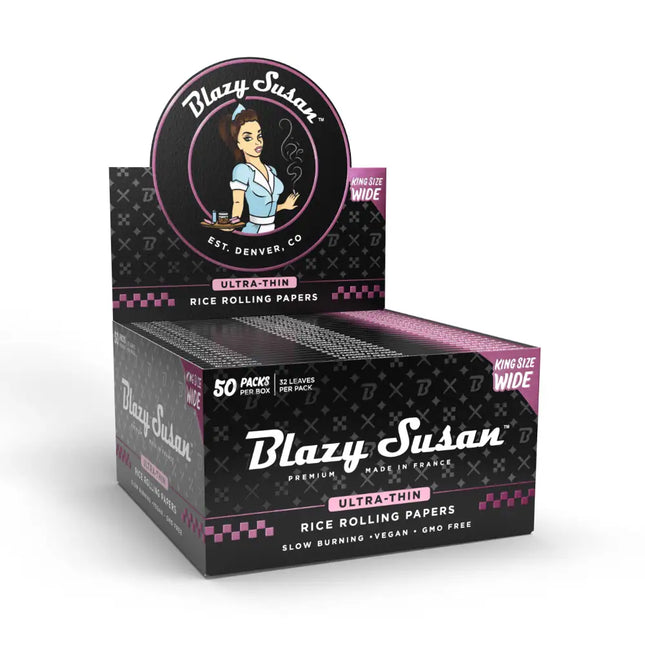 BLAZY SUSAN ULTRA THIN RICE ROLLING PAPERS KING SIZE WIDE (50CT)