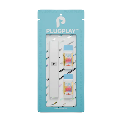 PLUGPLAY ALL IN ONE THC-A 2 GRAM POD KIT INCLUDES (1 BATTERY & 2 ONE GRAM PODS)