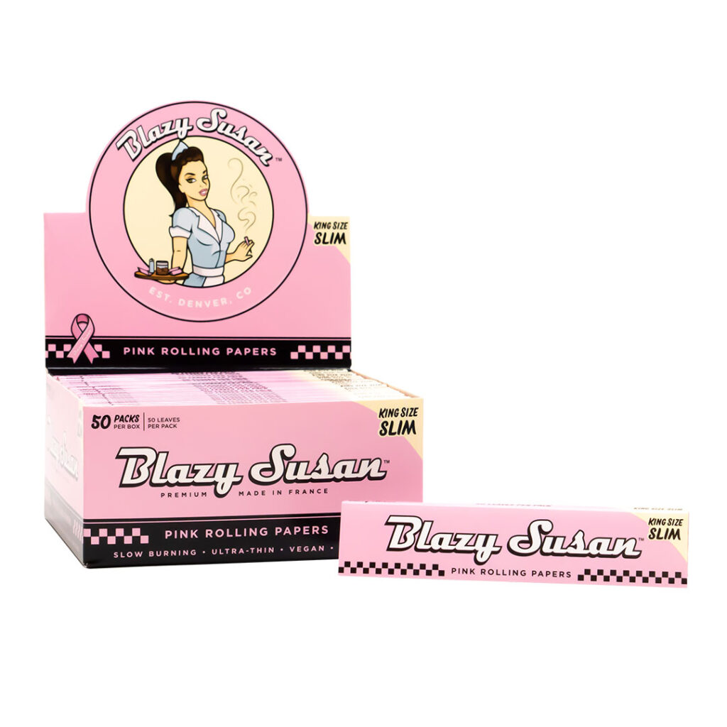 BLAZY SUSAN KING SIZE SLIM ROLLING PAPERS (50PK BOX) | PINK