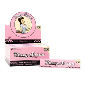 BLAZY SUSAN KING SIZE SLIM ROLLING PAPERS (50PK BOX) | PINK