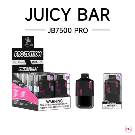 JUICY BAR JB7500 PRO BLACK EDITION 5% DISPOSABLE 10CT/DISPLAY