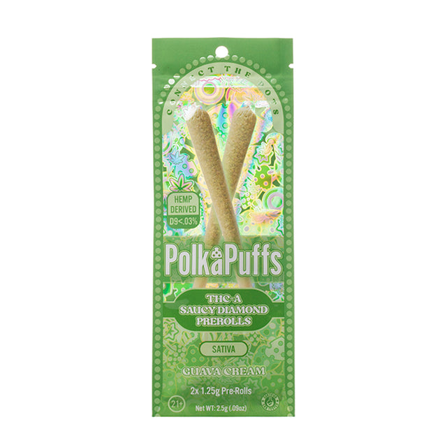 POLKA PUFFS THCA SAUCY DIAMOND 1.25G PRE-ROLLS (2CT/PACK)