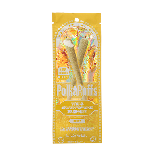 POLKA PUFFS THCA SAUCY DIAMOND 1.25G PRE-ROLLS (2CT/PACK)