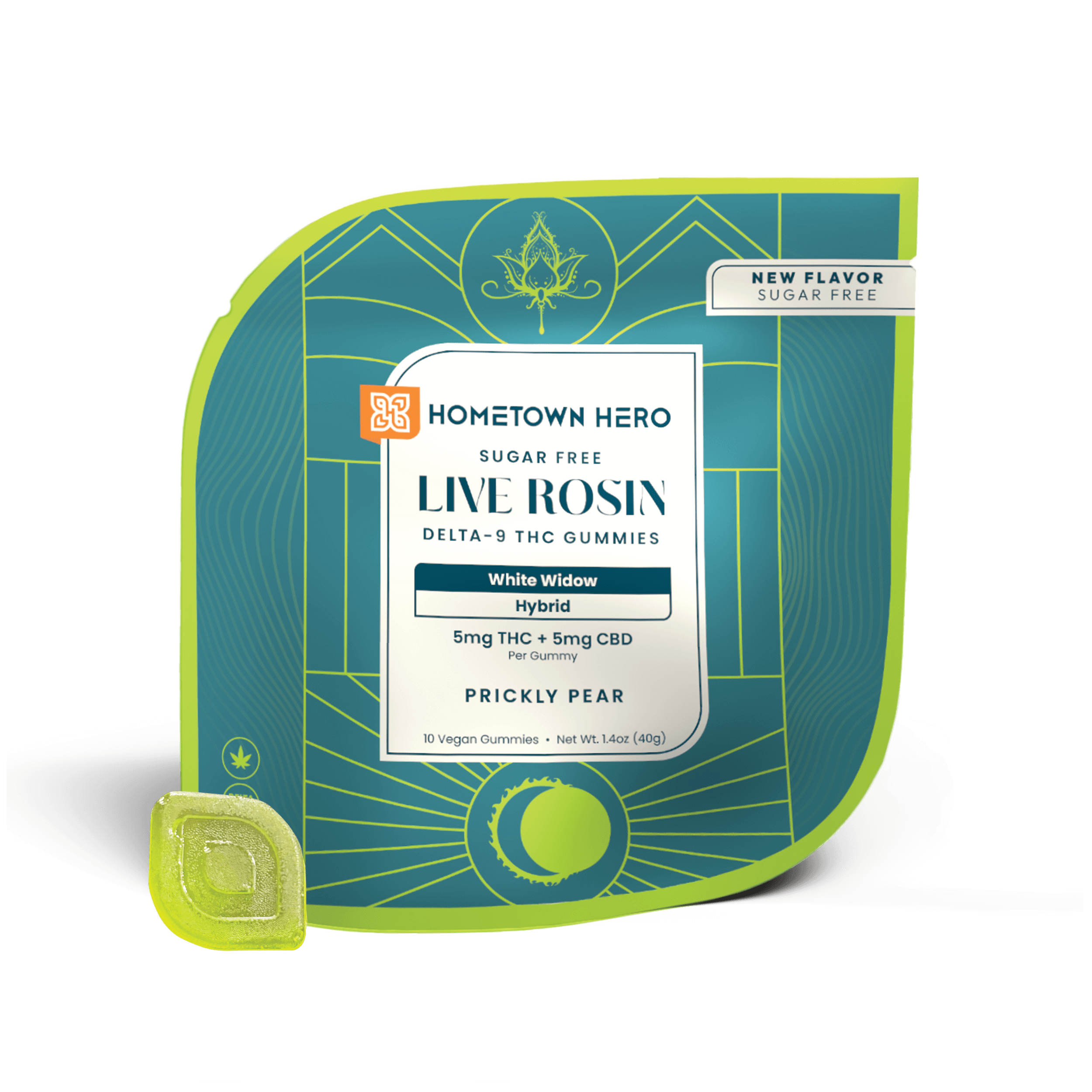 HOMETOWN HERO 5MG D9 LIVE ROSIN GUMMIES (10CT/PACK)