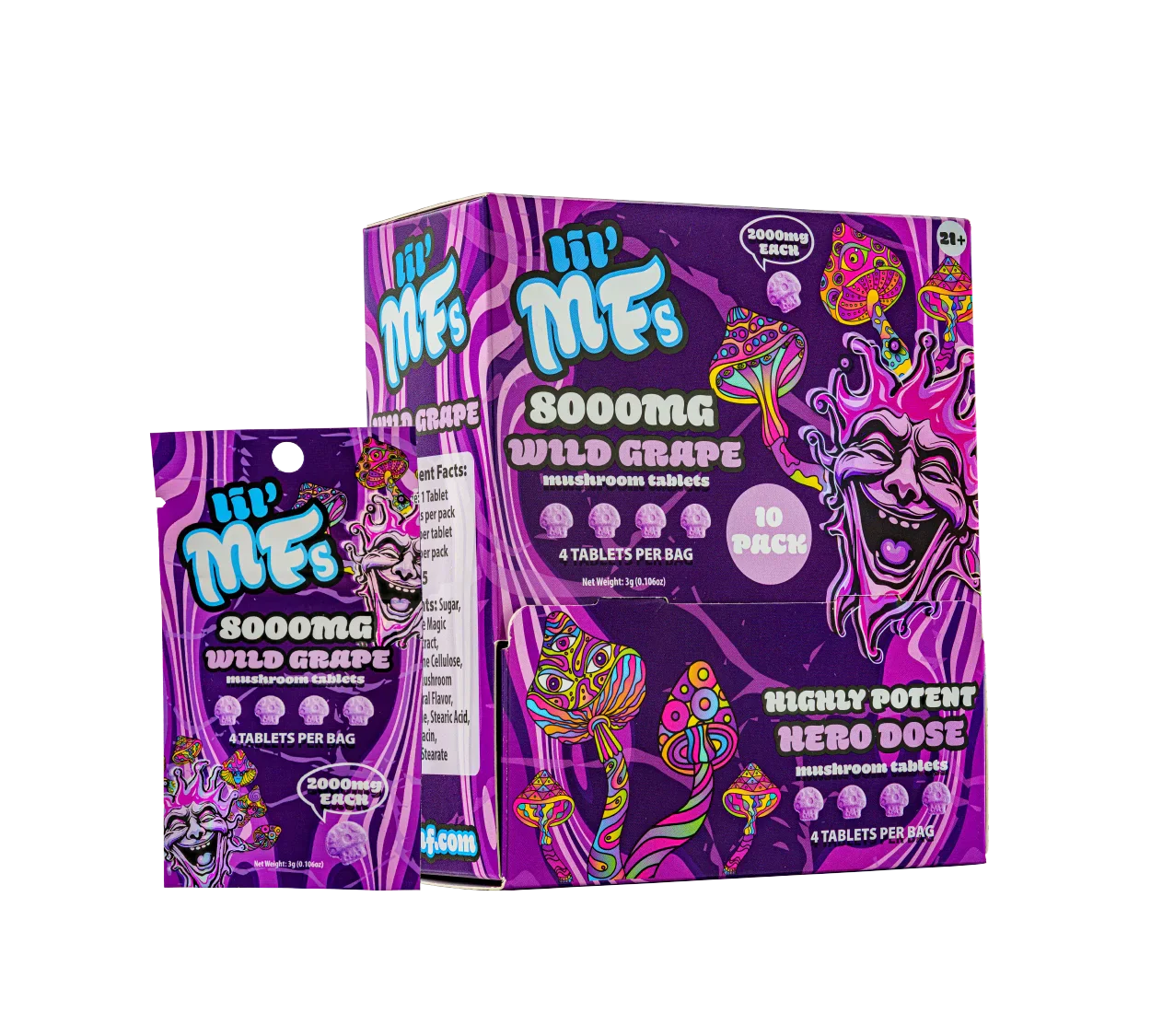 LIL' MFS HERO DOSE 8000MG MUSHROOM TABLET PACKS (10PK BOX)