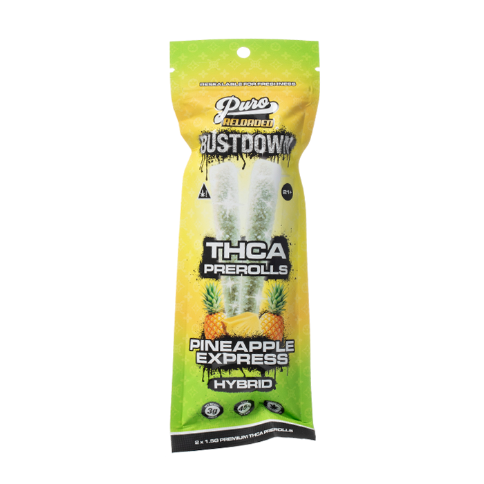 PURO RELOADED BUSTDOWN THCA PREROLLS (2 X 1.5G PER PACK)