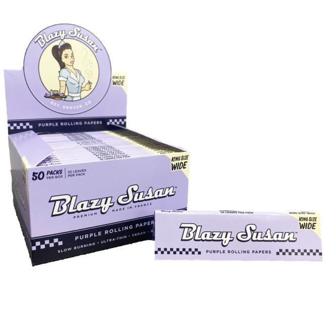 BLAZY SUSAN KING SIZE WIDE ROLLING PAPER 50PK | PURPLE