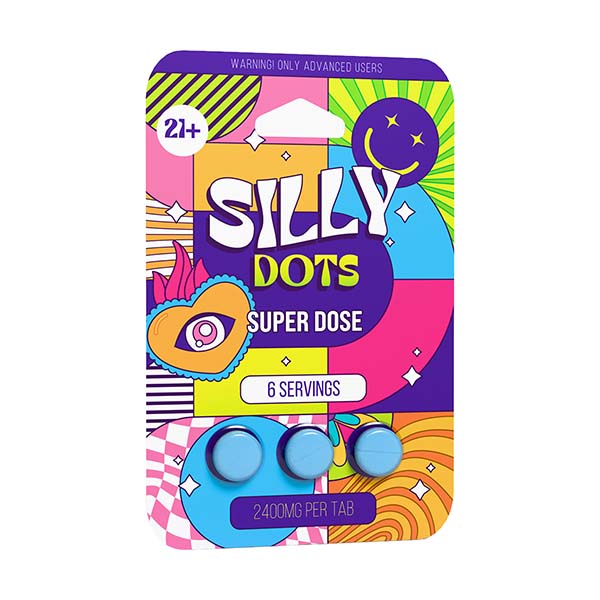 SILLY DOTS PROPRIETARY MUSHROOM BLEND SUPER DOSE 2400MG PER TAB (3CT PACK) | NATURAL