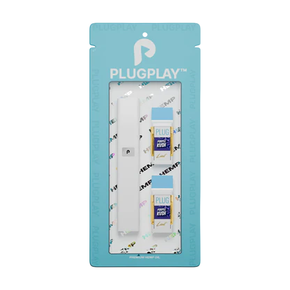 PLUGPLAY ALL IN ONE THC-A 2 GRAM POD KIT INCLUDES (1 BATTERY & 2 ONE GRAM PODS)