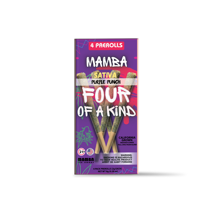 MAMBA FOUR OF A KIND 2G THC-A PRE ROLLS (4CT/PACK, 8G/PACK)