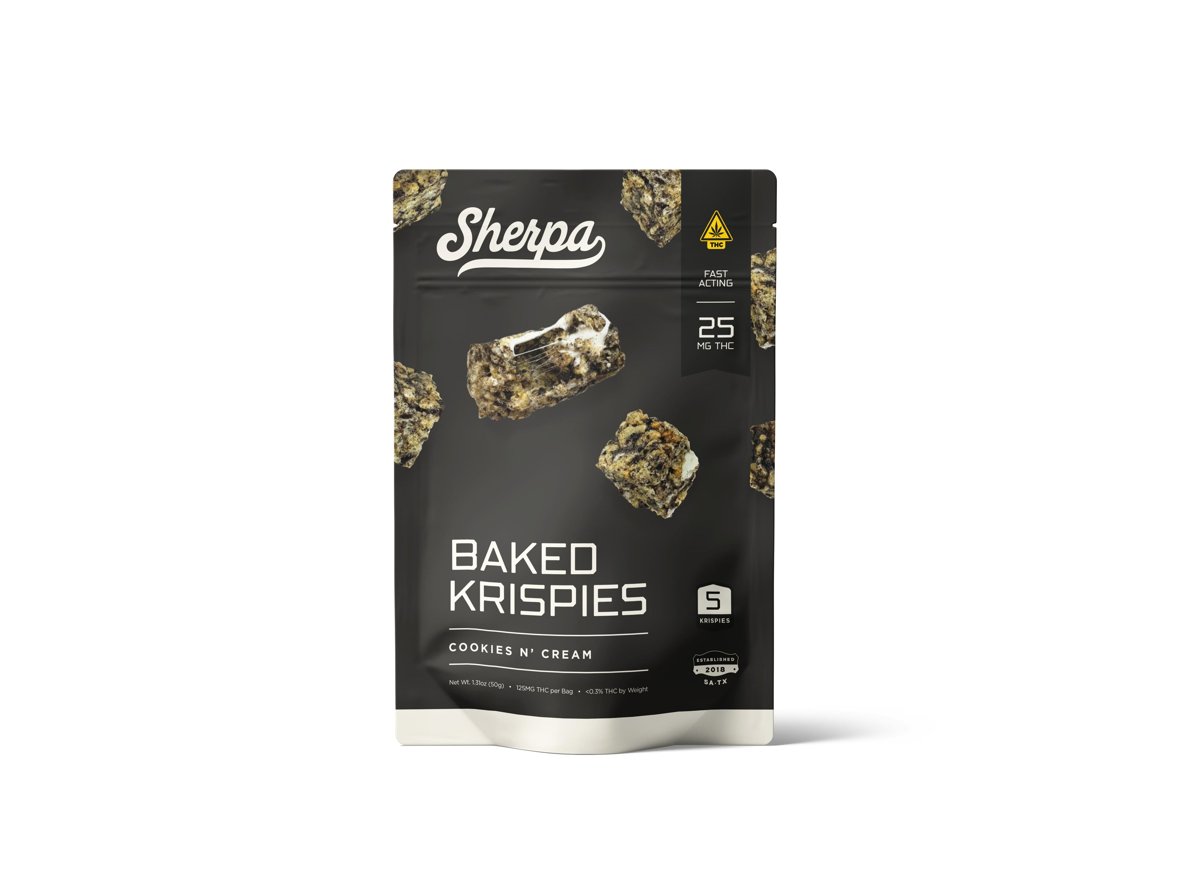 SHERPA 25MG THC KRISPIES BAG (5CT X 25MG)