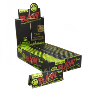 RAW BLACK ORGANIC HEMP 1 1/4 PAPERS (50CT/PK, 24PK/BOX)