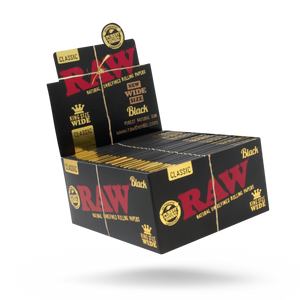 RAW BLACK CLASSIC KING SIZE WIDE ROLLING PAPER 33CT/50PK