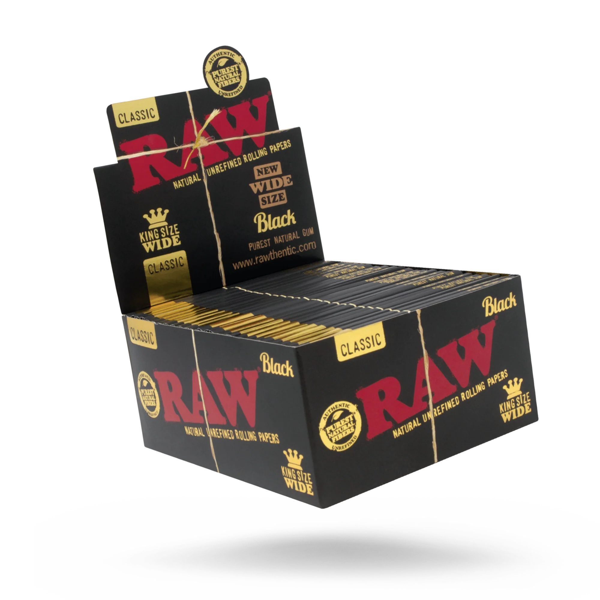 RAW BLACK CLASSIC KING SIZE WIDE ROLLING PAPER 33CT/50PK