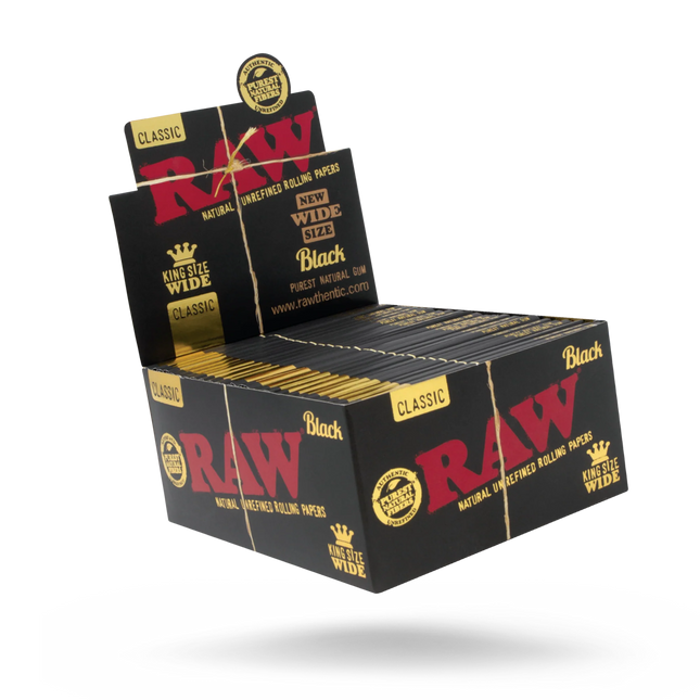 RAW BLACK CLASSIC KING SIZE WIDE 33CT/50PK
