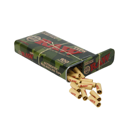 RAW TIPS PRE-ROLLED LIMITED EDITION CAMO PACK 100CT/6PK