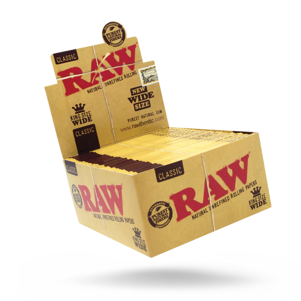 RAW CLASSIC KING SIZE WIDE PAPERS (33CT/PK , 50PK/BOX)
