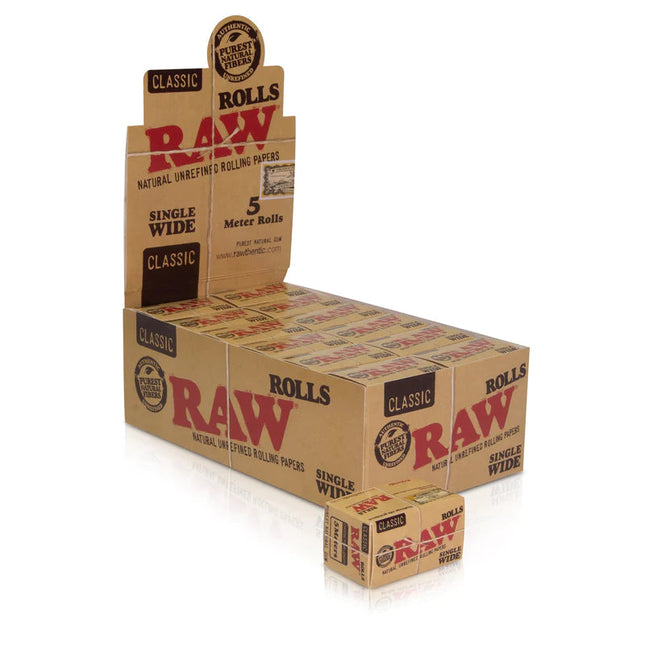 RAW CLASSIC ROLLS 5 METER 24CT/PER BOX - Rolling Paper