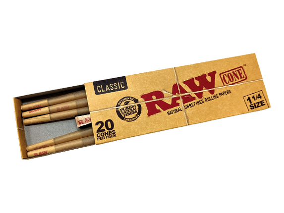 RAW 1 1/4 CLASSIC CONE 20CT