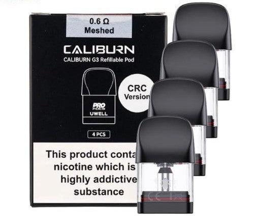 CALIBURN G3 REFILLABLE MESHED POD 0.6OHM (4PC PACK)
