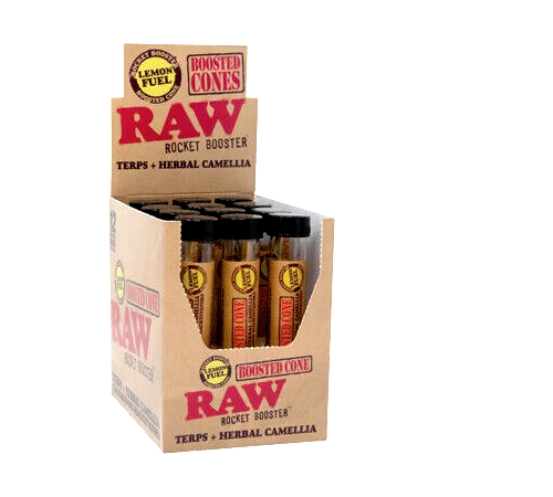 RAW ROCKET BOOSTER TERPS + HERBAL CANNABINOID CONES (12 BOOSTED CONES PER BOX)