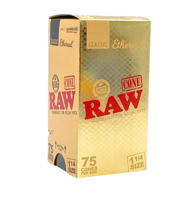 RAW CLASSIC ETHEREAL 1 1/4 PRE-ROLLED CONES (75CT/BOX)