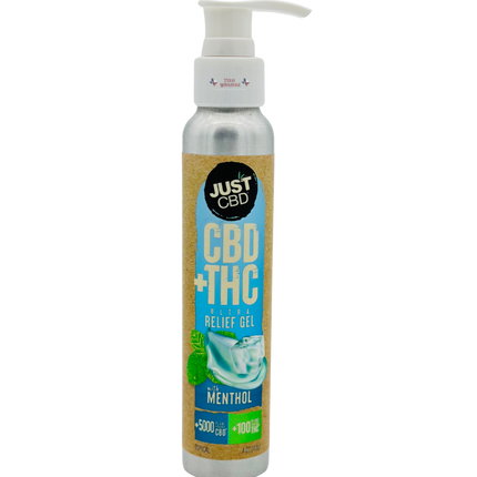 JUST CBD 5000MG CBD + THC ULTRA RELIEF GEL WITH MENTHOL 4OZ