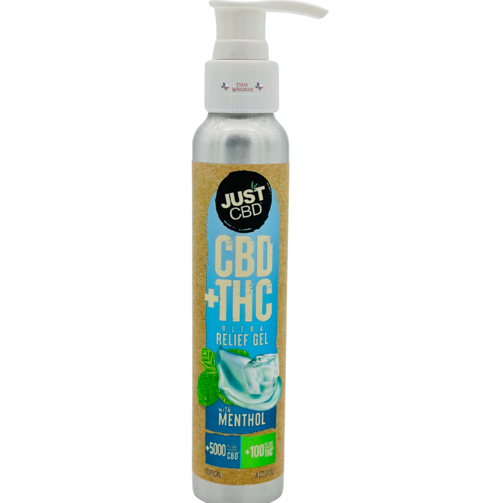 JUST CBD 5000MG CBD + THC ULTRA RELIEF GEL WITH MENTHOL 4OZ