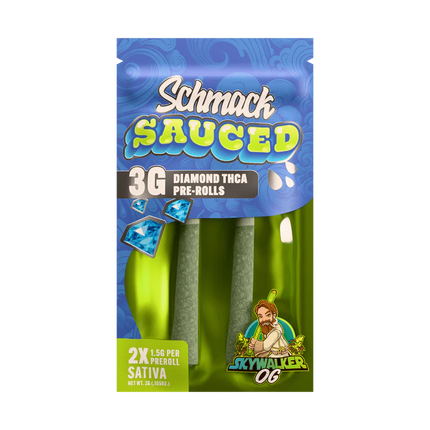SCHMACK SAUCED 1.5 GRAM THC-A DIAMOND PRE ROLL (2CT/PACK)