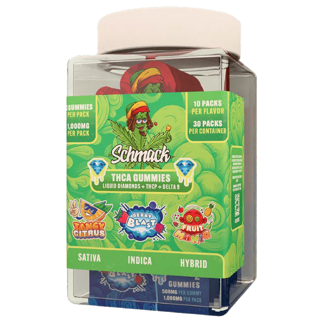 SCHMACK 1000MG THC-A LIQUID DIAMONDS GUMMY PACK (30PK/JAR) | ASSORTED FLAVORS