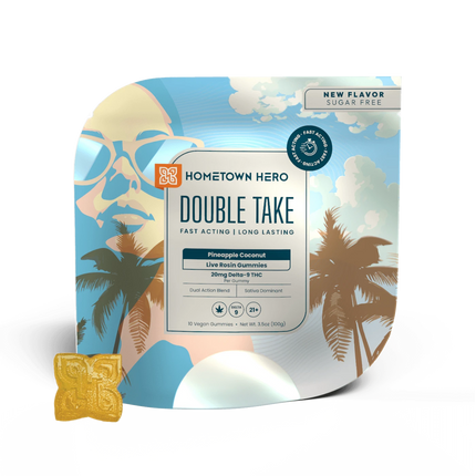HOMETOWN HERO DOUBLE TAKE 20MG D9 LIVE ROSIN GUMMIES (10CT/PACK)