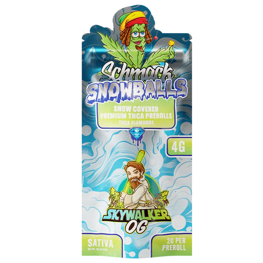 SCHMACK SNOWBALLS 2 GRAM SNOW COVERED THC-A DIAMOND PRE ROLL (2CT/PACK)