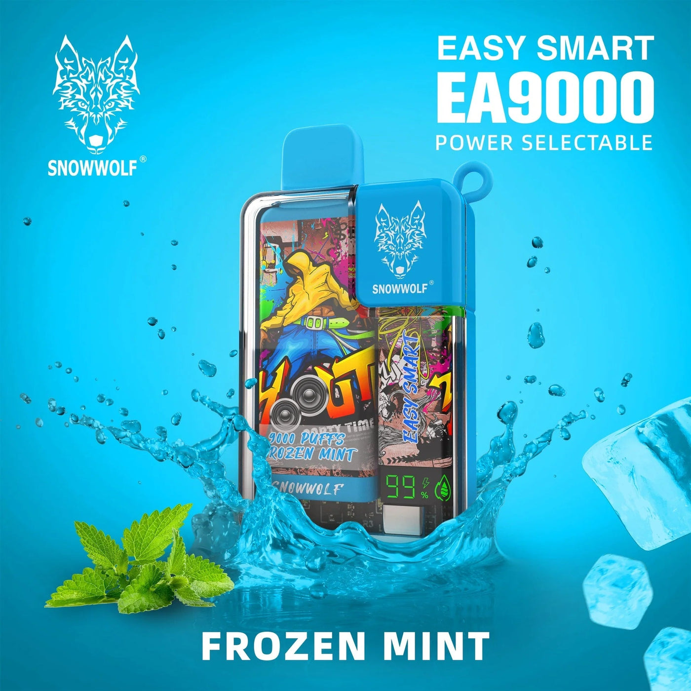SNOWWOLF EA9000 5% DISPOSABLE - FROZEN MINT - E-CIG
