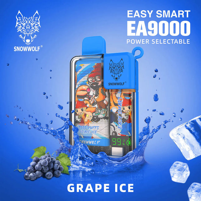 SNOWWOLF EA9000 5% DISPOSABLE - GRAPE ICE - E-CIG