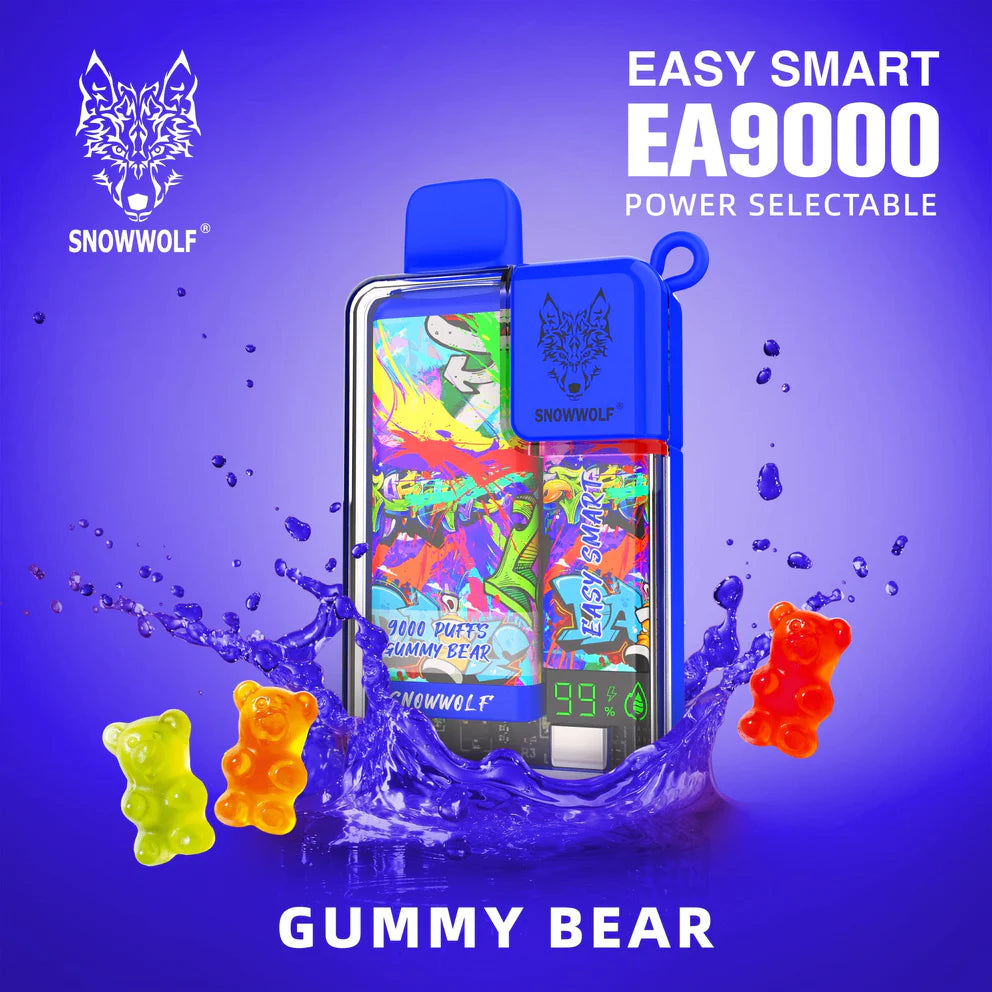 SNOWWOLF EA9000 5% DISPOSABLE - GUMMY BEAR - E-CIG