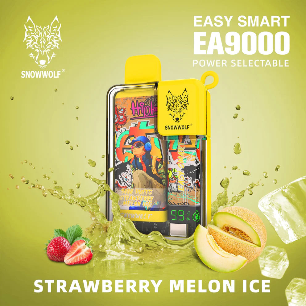 SNOWWOLF EA9000 5% DISPOSABLE - STRAWBERRY MELON ICE - E-CIG