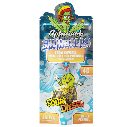 SCHMACK SNOWBALLS 2 GRAM SNOW COVERED THC-A DIAMOND PRE ROLL (2CT/PACK)