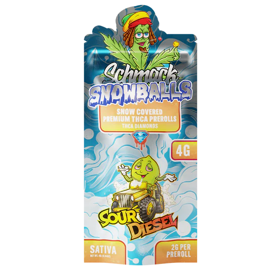 SCHMACK SNOWBALLS 2 GRAM SNOW COVERED THC-A DIAMOND PRE ROLL (2CT/PACK)