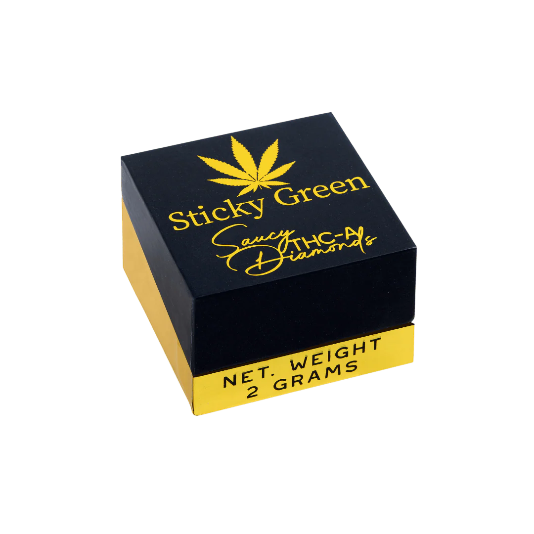 STICKY GREEN SAUCY DIAMONDS THC-A 2G PRE ROLL (8CT DISPLAY)