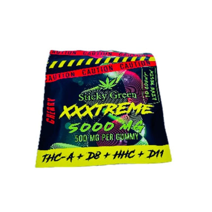STICKY GREEN XXXTREME LIVE RESIN BLEND (THC-A + D8 + HHC + D11) GUMMY 500MG/PC 10PC/BAG