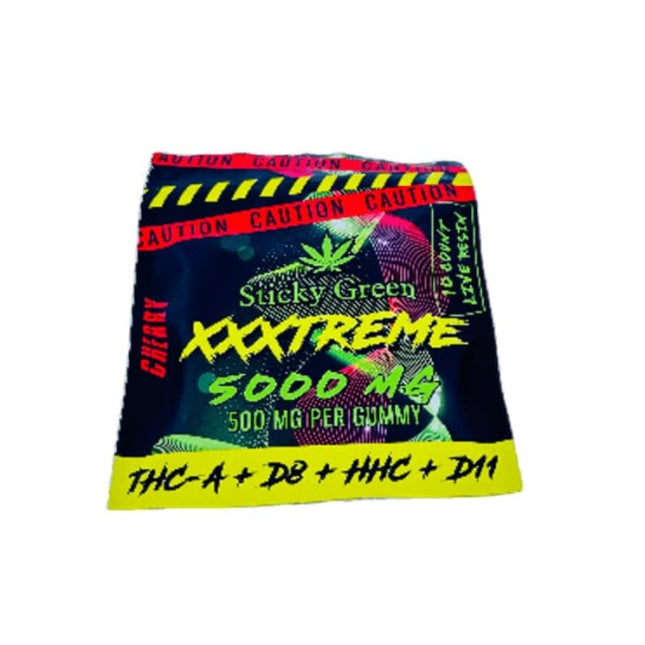 STICKY GREEN XXXTREME LIVE RESIN BLEND (THC-A + D8 + HHC + D11) GUMMY 500MG/PC 10PC/BAG