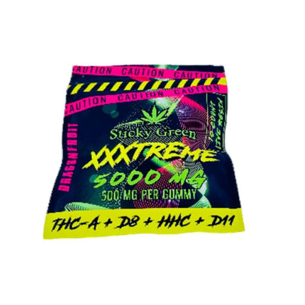 STICKY GREEN XXXTREME LIVE RESIN BLEND (THC-A + D8 + HHC + D11) GUMMY 500MG/PC 10PC/BAG