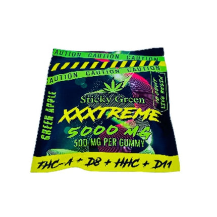 STICKY GREEN XXXTREME LIVE RESIN BLEND (THC-A + D8 + HHC + D11) GUMMY 500MG/PC 10PC/BAG